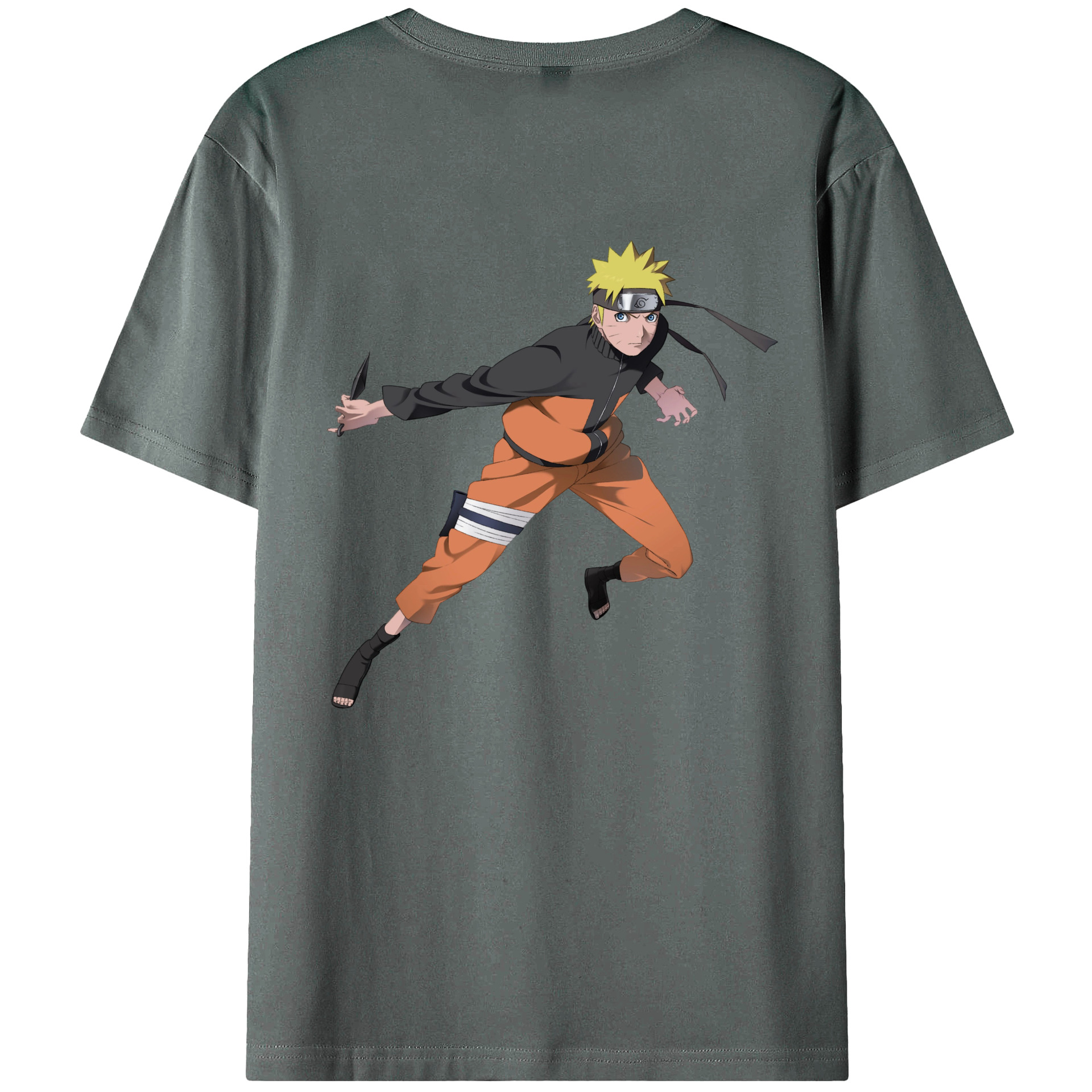 （画像用） NARUTO -ナルト- うずまき ナルト Uzumaki Naruto 綿100％ メンズ半袖Tシャツ（バックプリント） 通気性